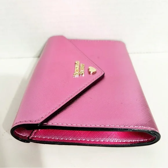 Victoria’s Secret Pink Jewel Metallic Envelope Pouch Wallet Snap Closure 🩷🖤 - Picture 7 of 14